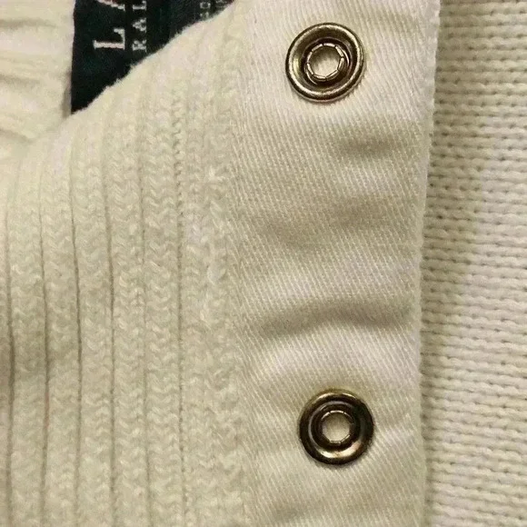 Lauren Ralph Lauren White Cotton Cropped Polo Knit Sweater Plus Womens 1X EUC - Picture 15 of 15